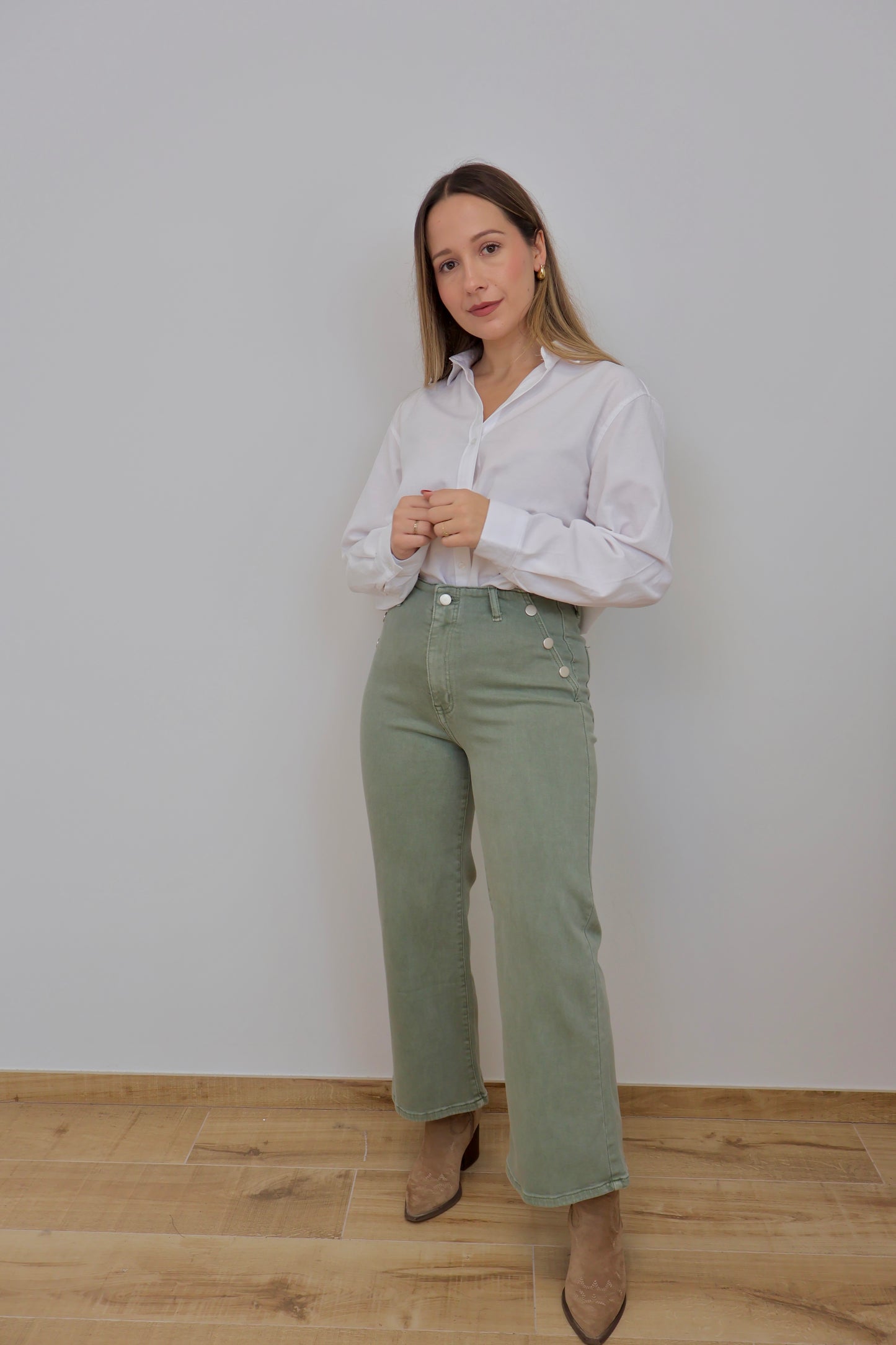 Jeans culotte verde