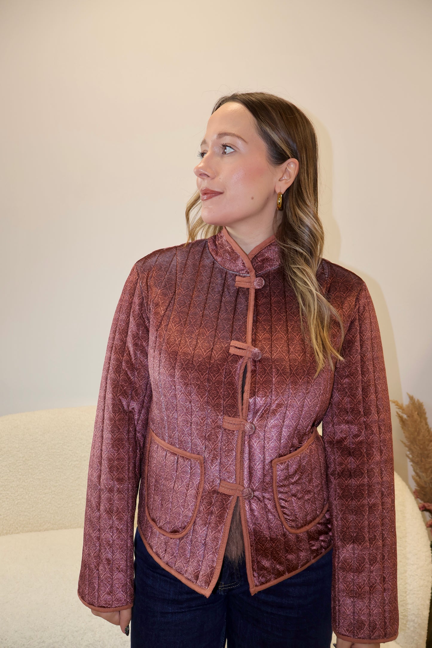 Chaqueta acolchada brillo