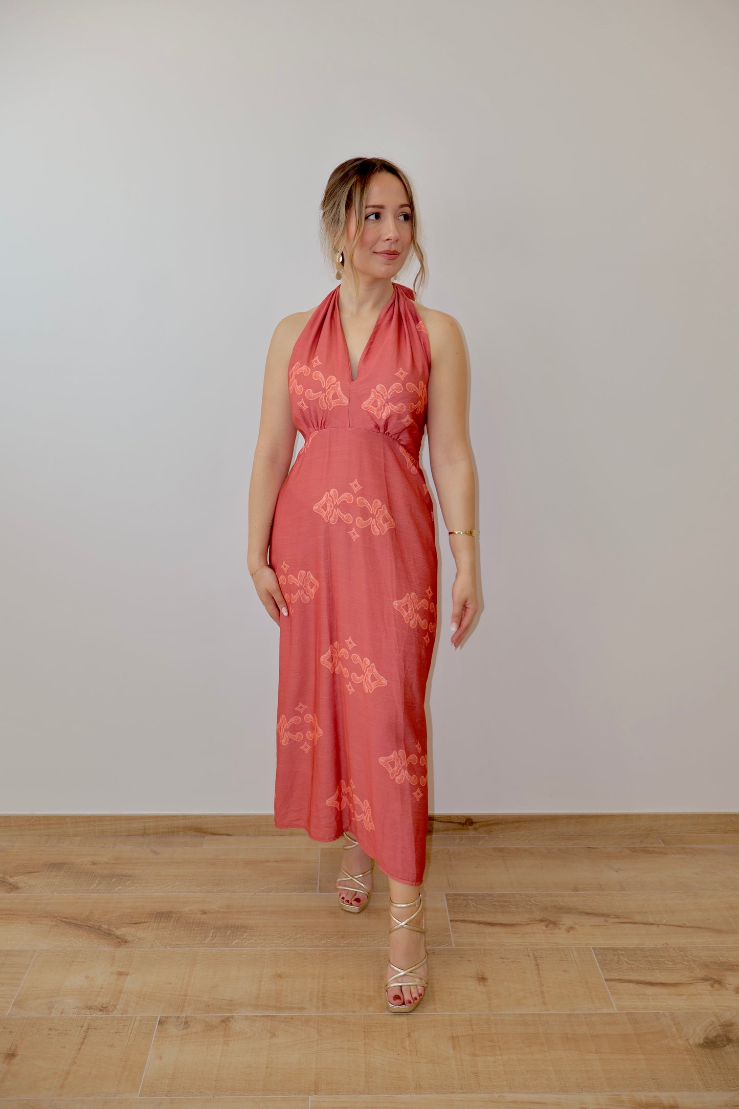 Vestido Dalias Coral