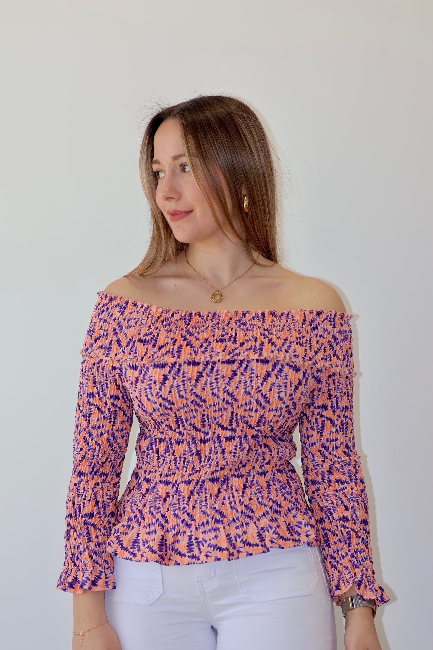 Blusa Maya Bardot Coral