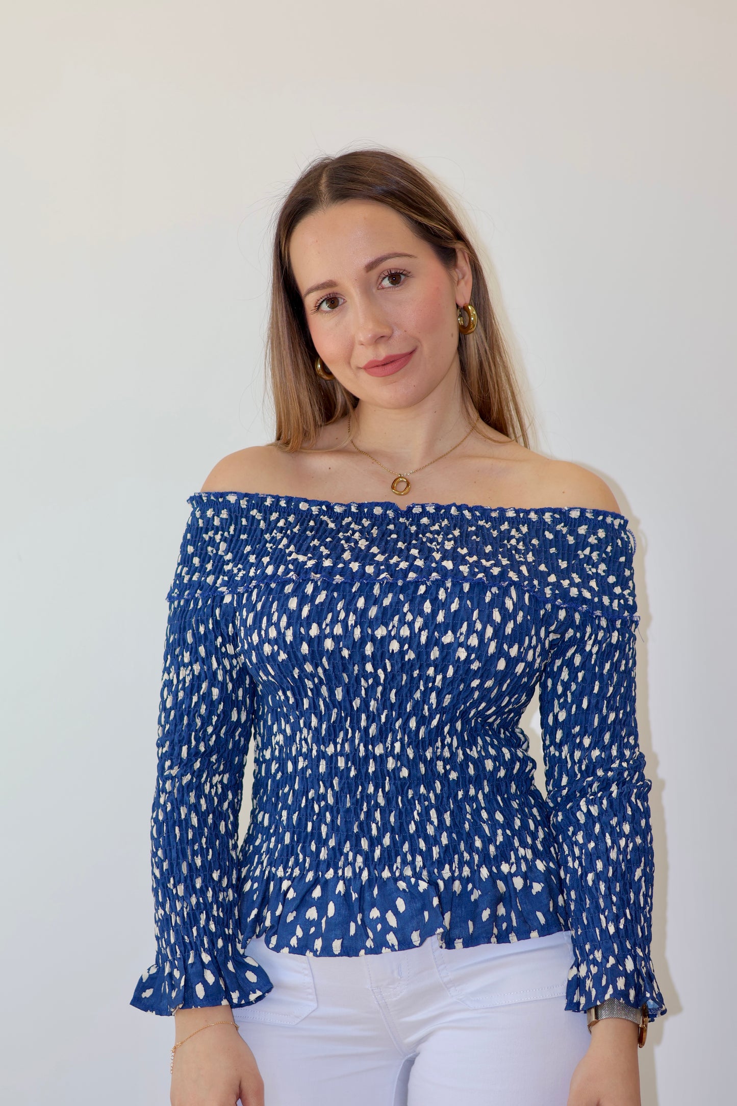 Blusa Maya Bardot Azul