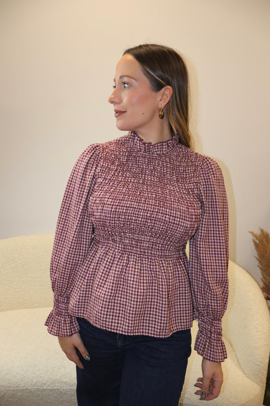 Blusa Fruncida Burdeos