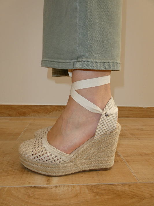 Cuña Beige Crochet