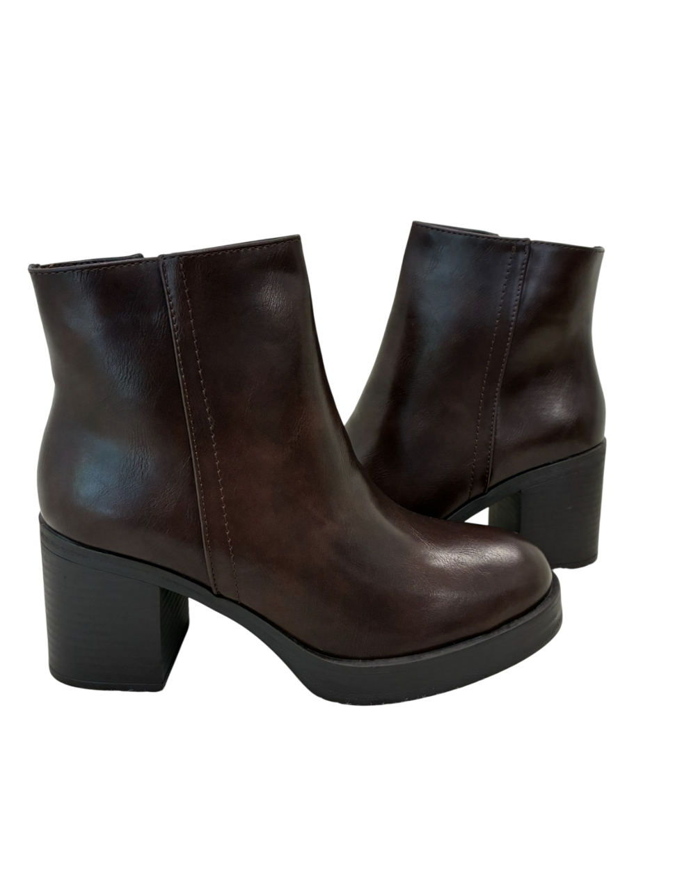 Botines tacón marrón chocolate