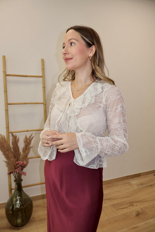 Blusa Encaje Beige