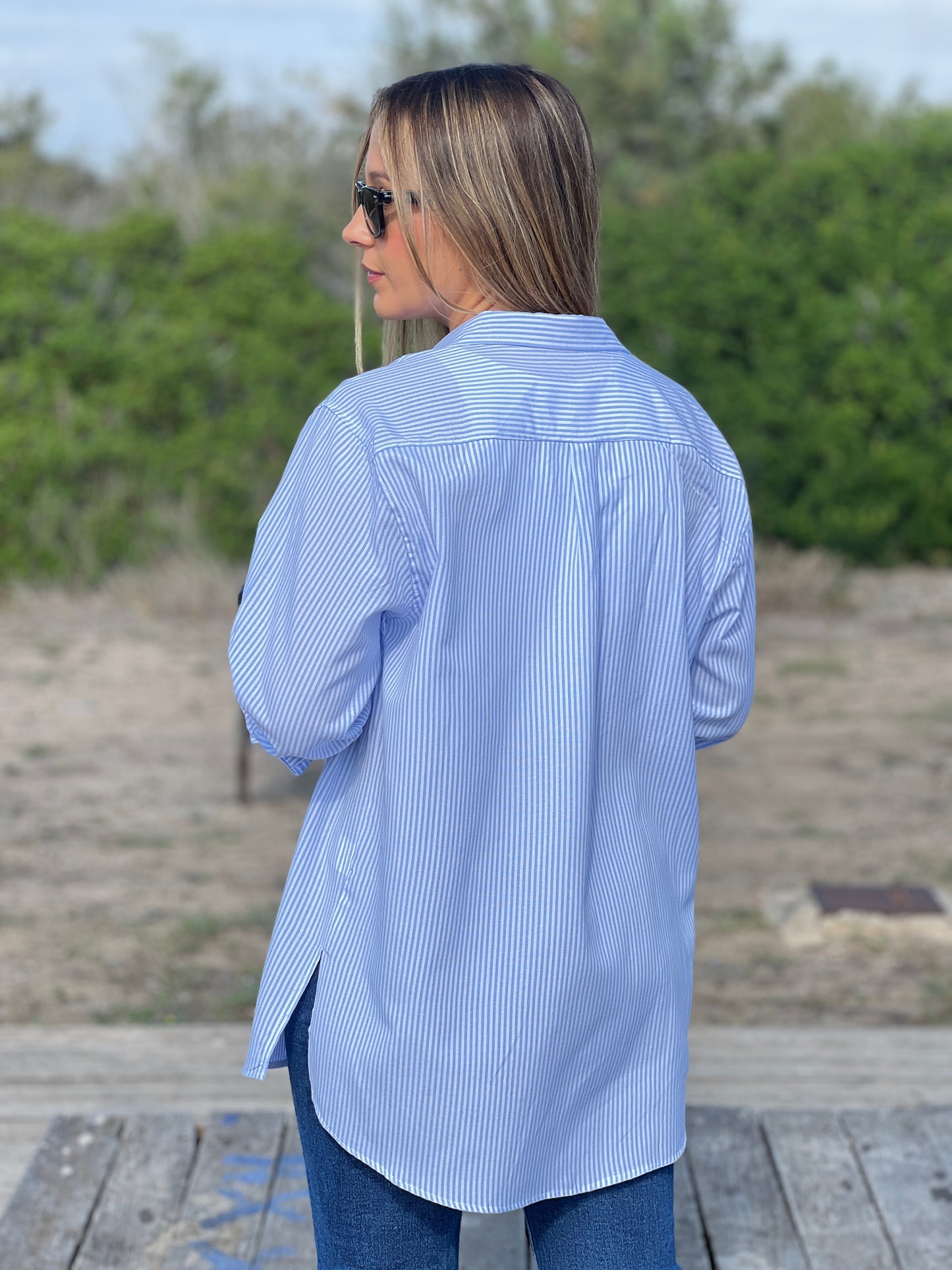 CAMISA RAYAS AZUL Y BLANCA