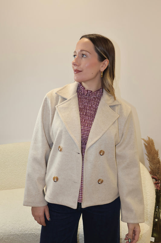 Abrigo Paño Beige Corto