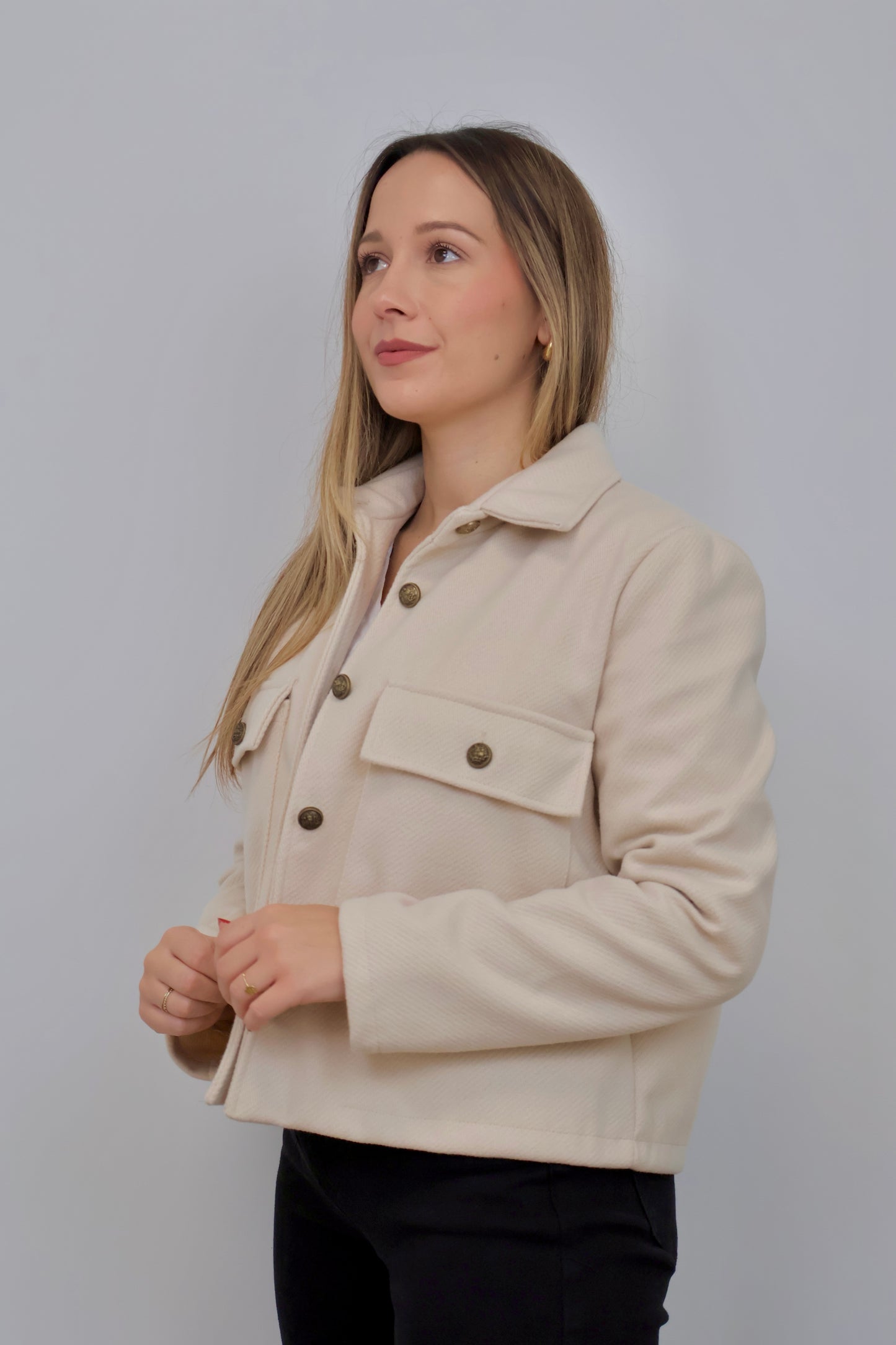 CHAQUETA PAÑO BEIGE